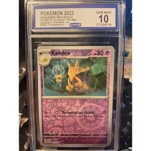 Pokemon 2023 Kadabra REVERSE HOLO  Scarlet & Violet 151 #064 - CCG 10
